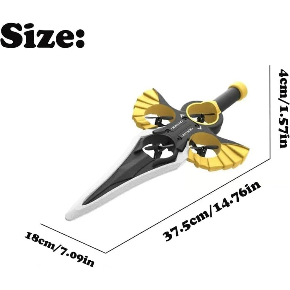 Espada voladora RC 2,4G 2CH Control remoto 4 ejes caza con onda manual/modo controlador y luces RC avión acrobático aéreo juguetes para niños