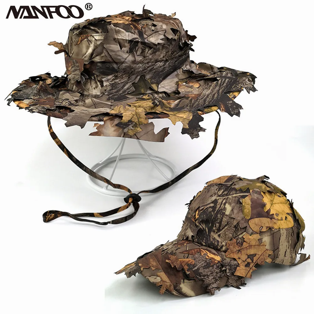 Lightweight 3D Maple Leaves Boinic Camouflage Hunting Fishing Hat Sun Protection Thin Breathable Anti-Sweat Outdoor Sports Cap