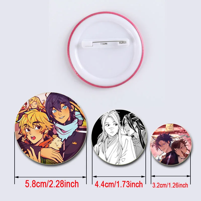 Anime Noragami Tinplate Soft Button Pins Creative Brooches Character Icon Badges for Clothes Bag Decoration Jewelry Accessories