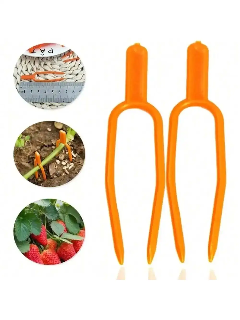 

50 шт., фиксатор стебля растений, 65 мм, садовая вилка для посадки клубники, крепежное приспособление для арбуза, зажим, зажим для поддержки растений