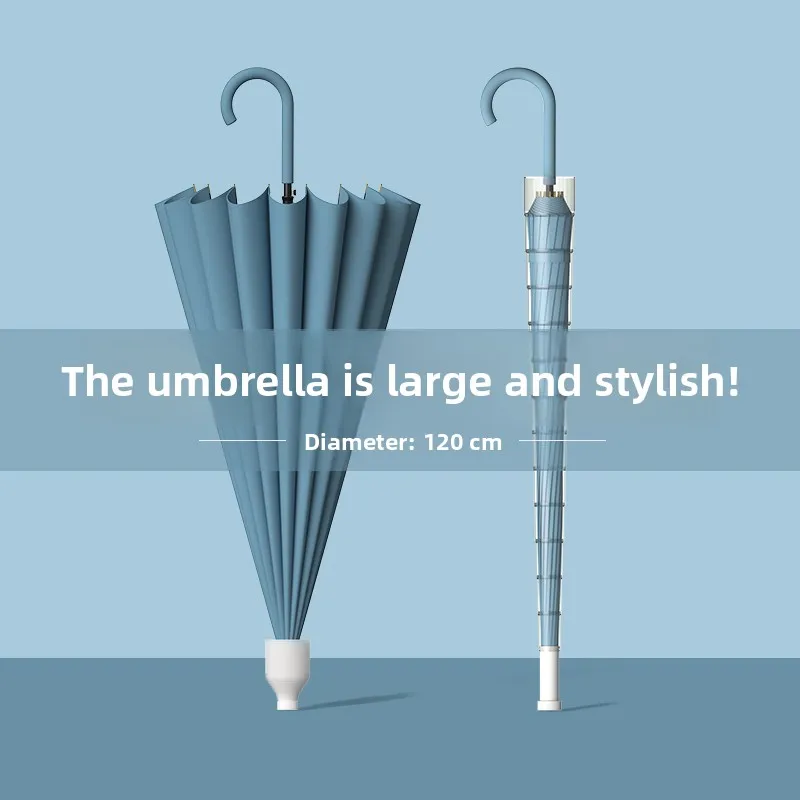 

Большой Auatic зонт для мужчин и женщин Thiened с длинной ручкой, ветрозащитный, водонепроницаемый для тяжелого дождя, цветное стекло...