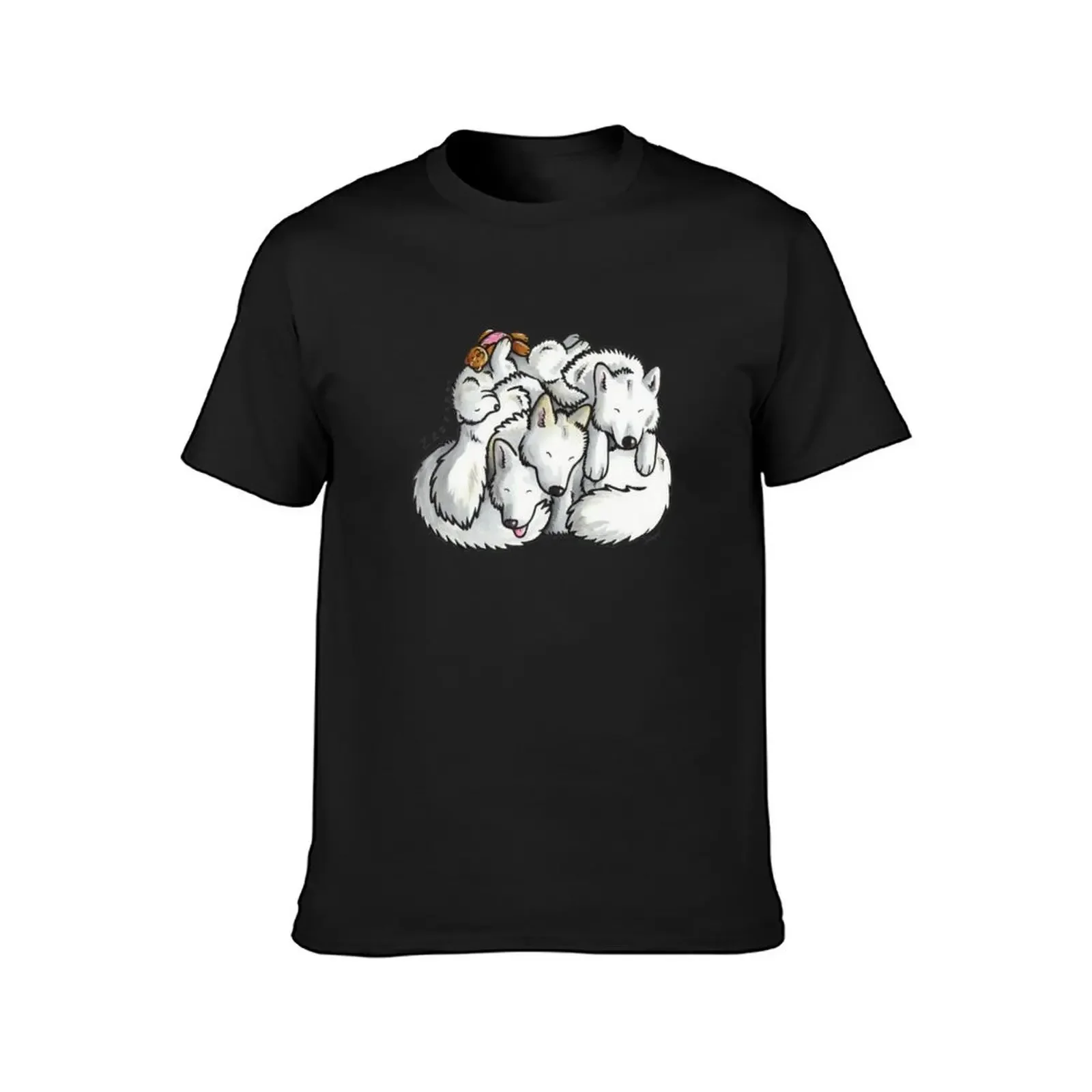 Samoyed - sleeping pile cartoon T-Shirt vintage new edition tops vintage t shirts men clothes