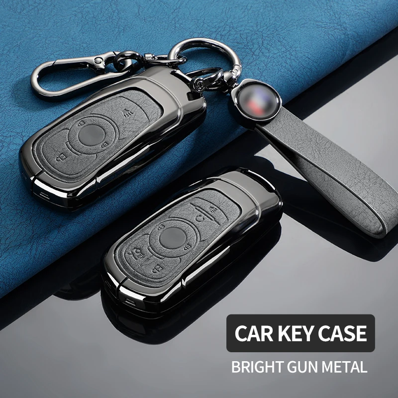 

Leather TPU Car Key Cover Bag Case Shell Protector Keychain for Buick Encore Envision Excelle Lacrosse Regal Verano GX GL6
