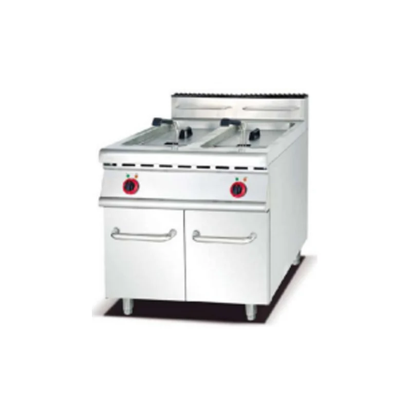 Friggitrice a pressione elettrica commerciale Friggitrice a pressione per pollo con filtro olio Friggitrice elettrica (2 serbatoi e 2 cestelli) con armadietto