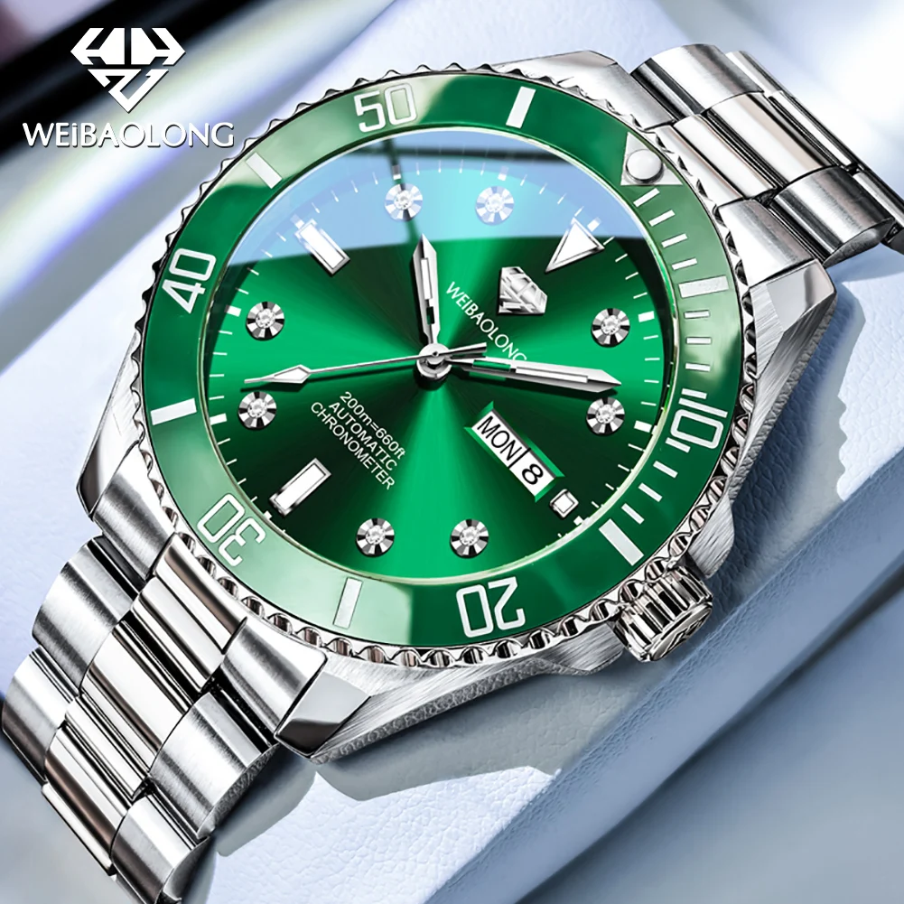 WEiBAOLONG Real Diamond Man Watch Limited-edition High-end Luxury 20Bar Waterproof Original Automatic Mechanical Watches For Men