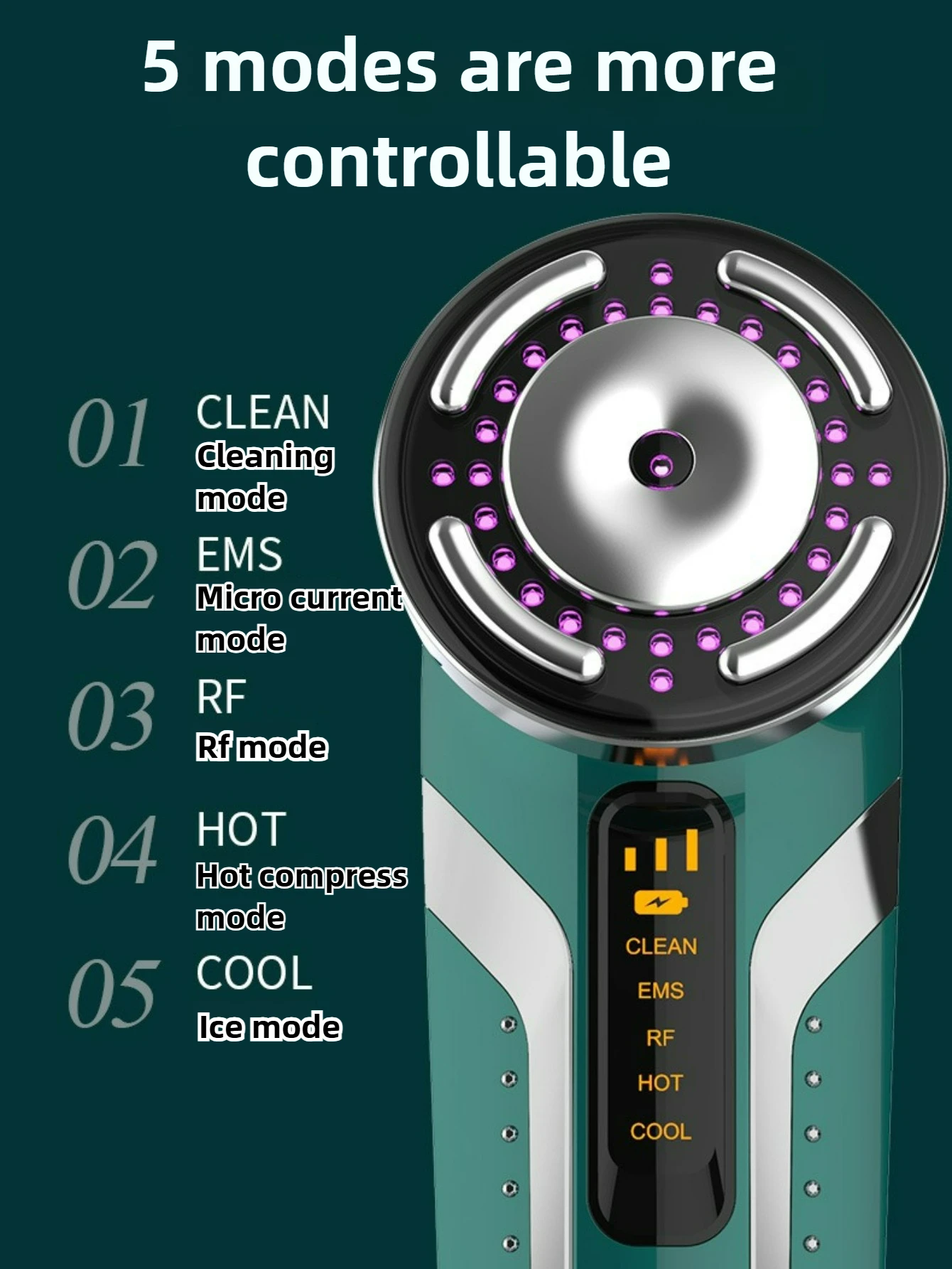 جهاز التجميل من الجيل التالي لعام 2026 Micro RF IPL EMS أوضاع ساخنة وباردة لرفع الوجه الاحترافي وتجديد شباب البشرة #5