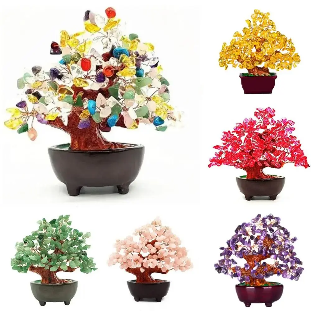 

Sculpture 18cm Lucky Money Tree Tabletop Decor Artificial Feng Shui Tree Statue Ornaments Fortune Tree Bonsai Home