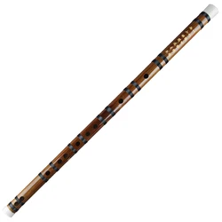 Bamboo Flute with Black Line Traditional Chinese Handmade Woodwind Musical Instrument Supply Fingering Chart