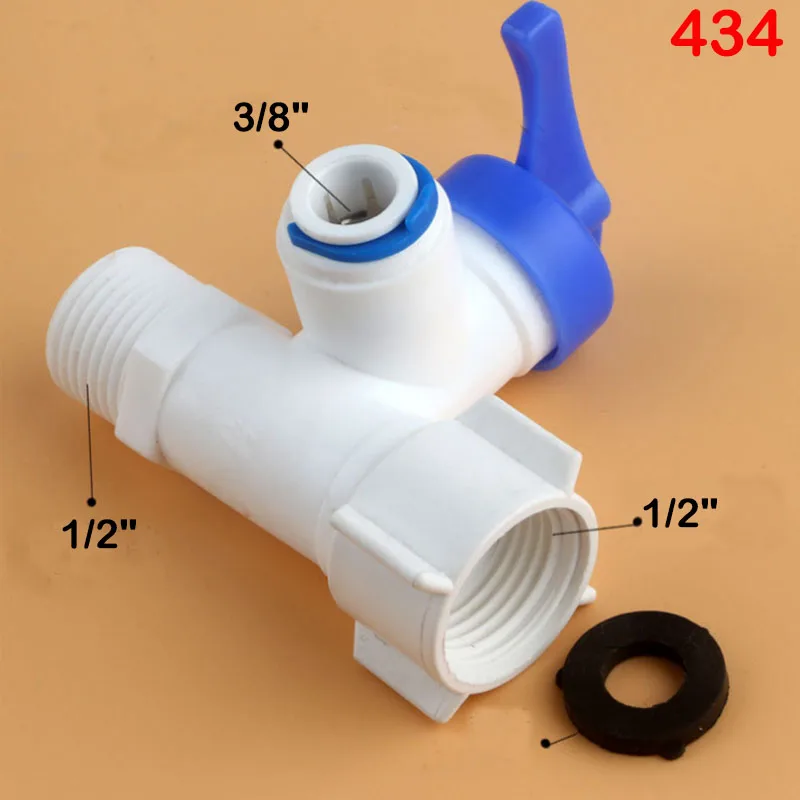 صمام لولبي Reverse Osmosis RO Feed Tee Plastic Ball Valve 1/4\ صمامات أخرى — تفصيل 3