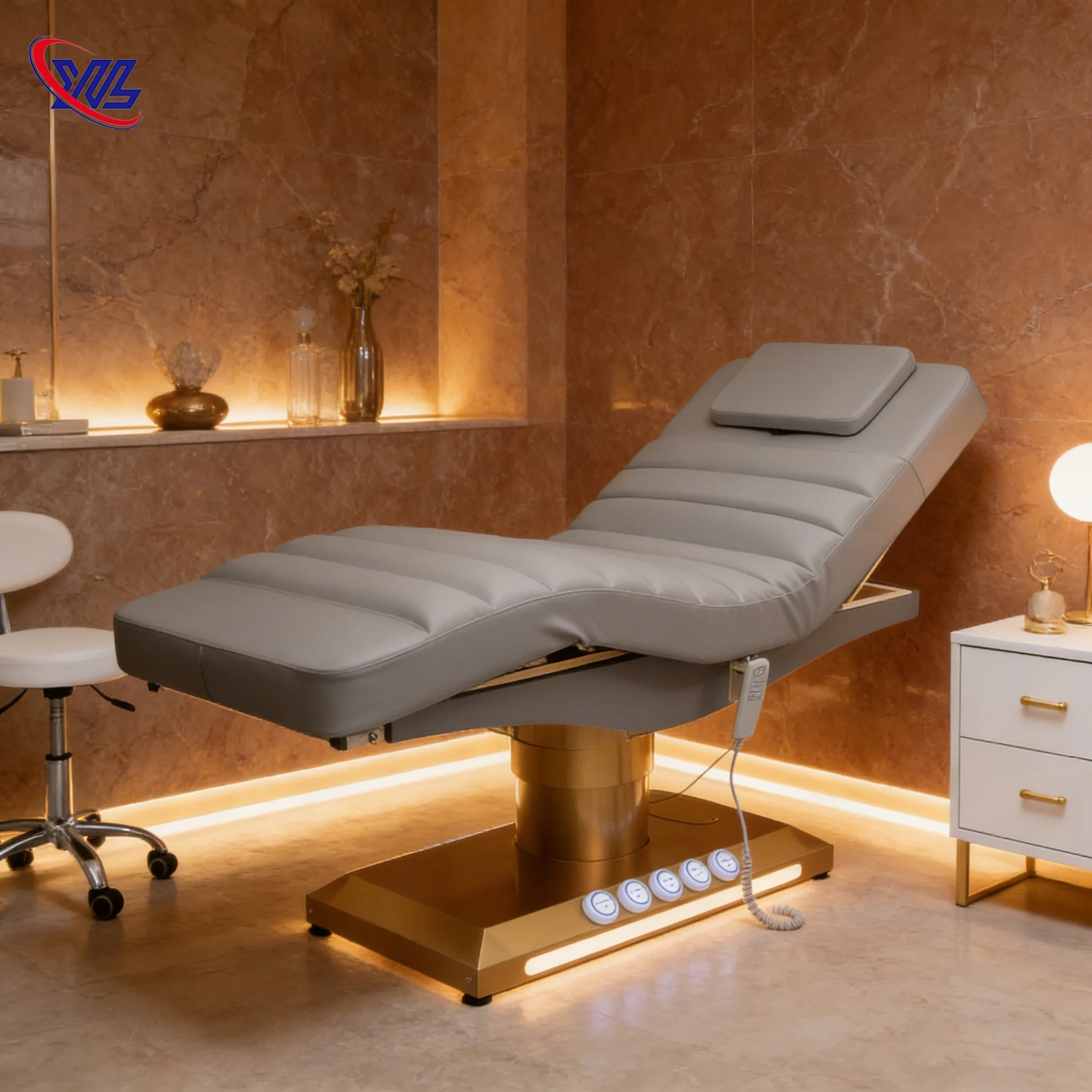 

Кушетка-кресло для педикюра и массажа Xinman Beauty Tattoo Lash Split Legs: электрическая, для салонов красоты, с функцией массажа лица и ног