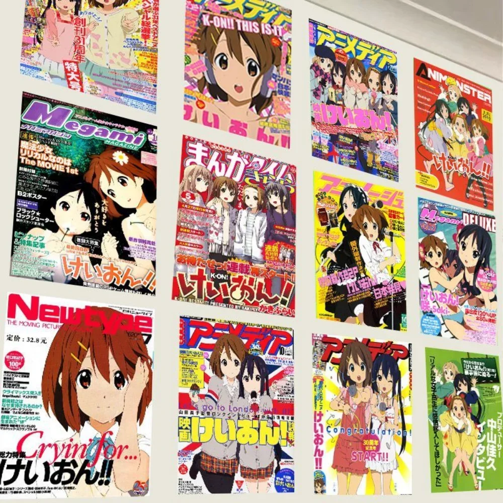 20pcs/set Kawaii Anime K-ON! , K-ON! Poster Stickers Toy Peripheral Wall Sticker Wallpaper Hirasawa Yui Akiyama Mio Nakano Azusa