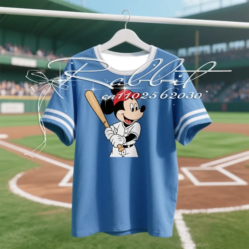

SummerNewOutdoor Sports Quick Drying Cartoon Jersey for Boys and Girls Baseball Sports3D PrintedMickey T-shirt Classic Animation