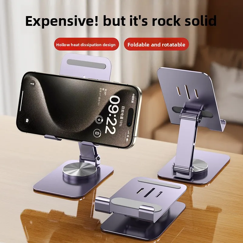 

Metal bracket rotatable mobile phone holder Ipd desktop lazy portable folding Douyin live video support rack