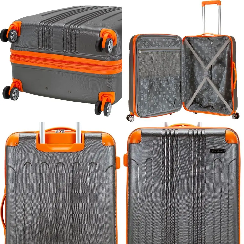

Expandable Hardside Spinner Luggage, Rockland London, Charcoal, Large 28-Inch, Checked