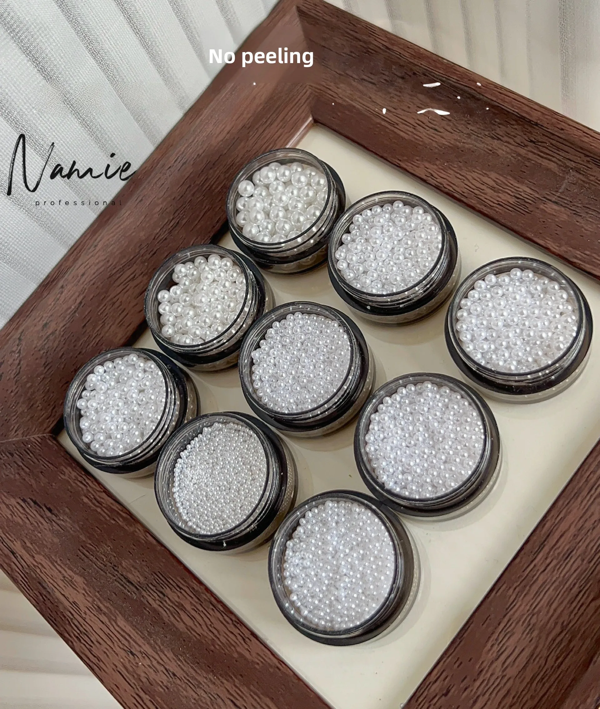 

Bright round Pearl Nail Art Decorations High Quali Mixed Assorted Premium Quali No Peel off White Color Pearls