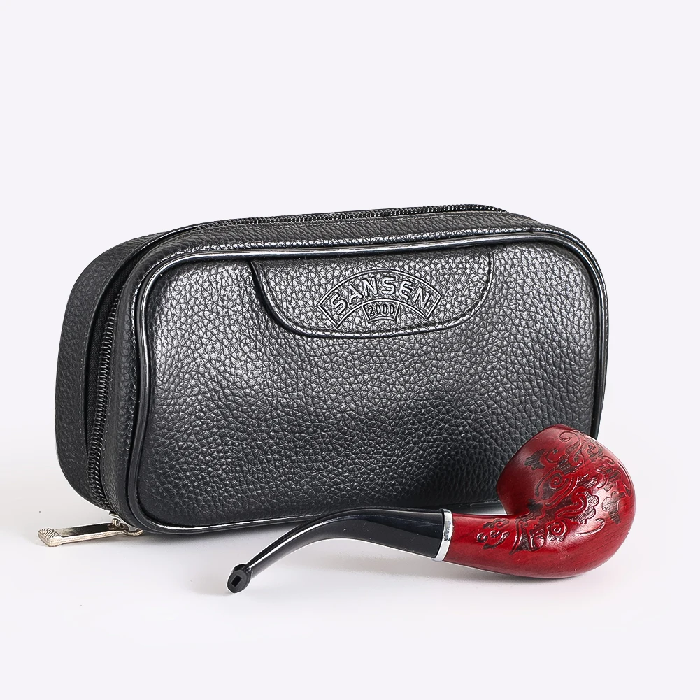 

Кожаная сумка для трубок черная с застежкой-молнией, защитный чехол для хранения курительных трубок, дорожный органайзер, защита от пыли, сохранение безопасности