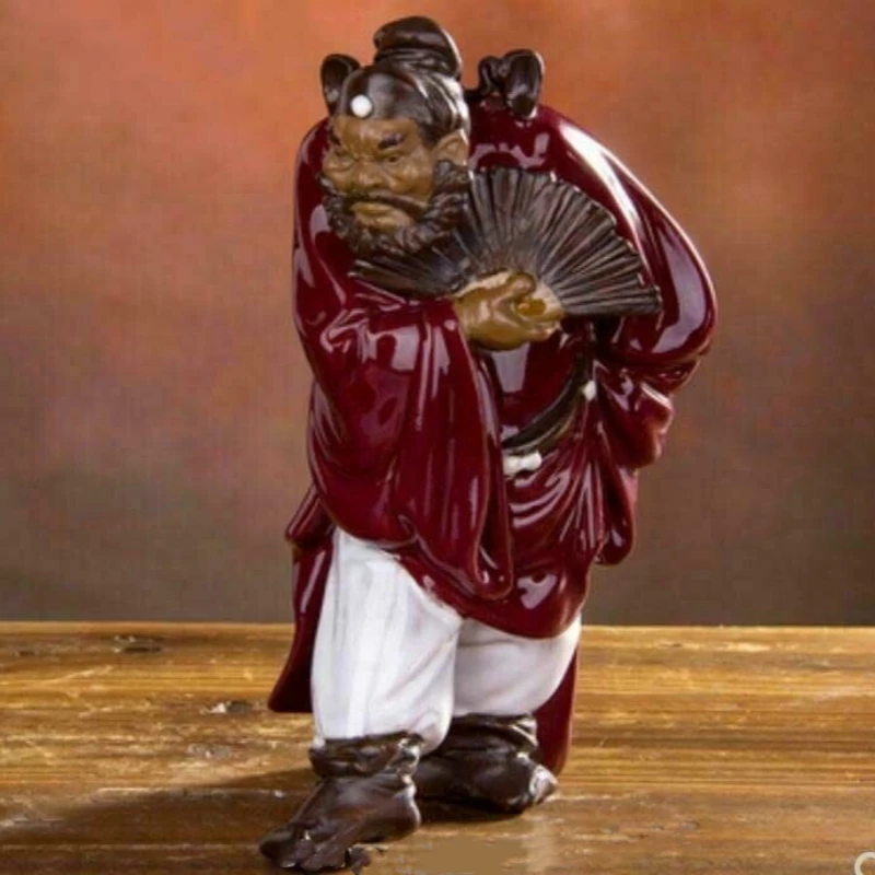 23cm Tradition Handmade Ceramics Zhong Kui Statue Figurine Home Decor