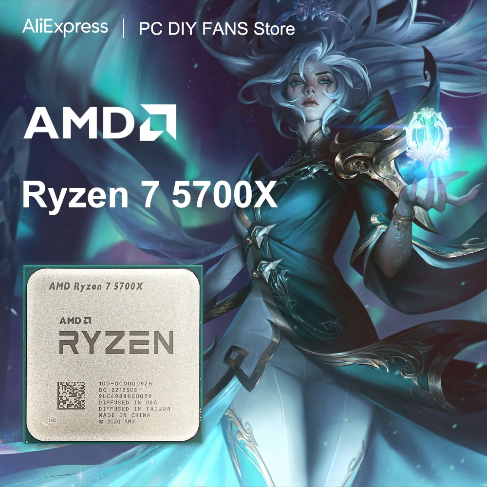 New Ryzen 7 5700x 8-Core CPU16-Thread 4.6GHz AMD R7 5700X Processor 7NM L3=32M 100-000000926 Socket AM4 DDR4 but no without fan