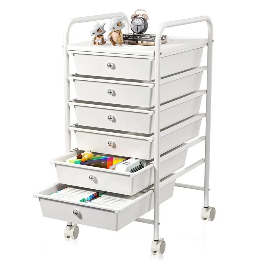 

Rolling Storage Cart, Plastic Drawer Storage Organizer Rolling Cart, Multipurpos Utility Cart for Classroom Art Craft Supplies D