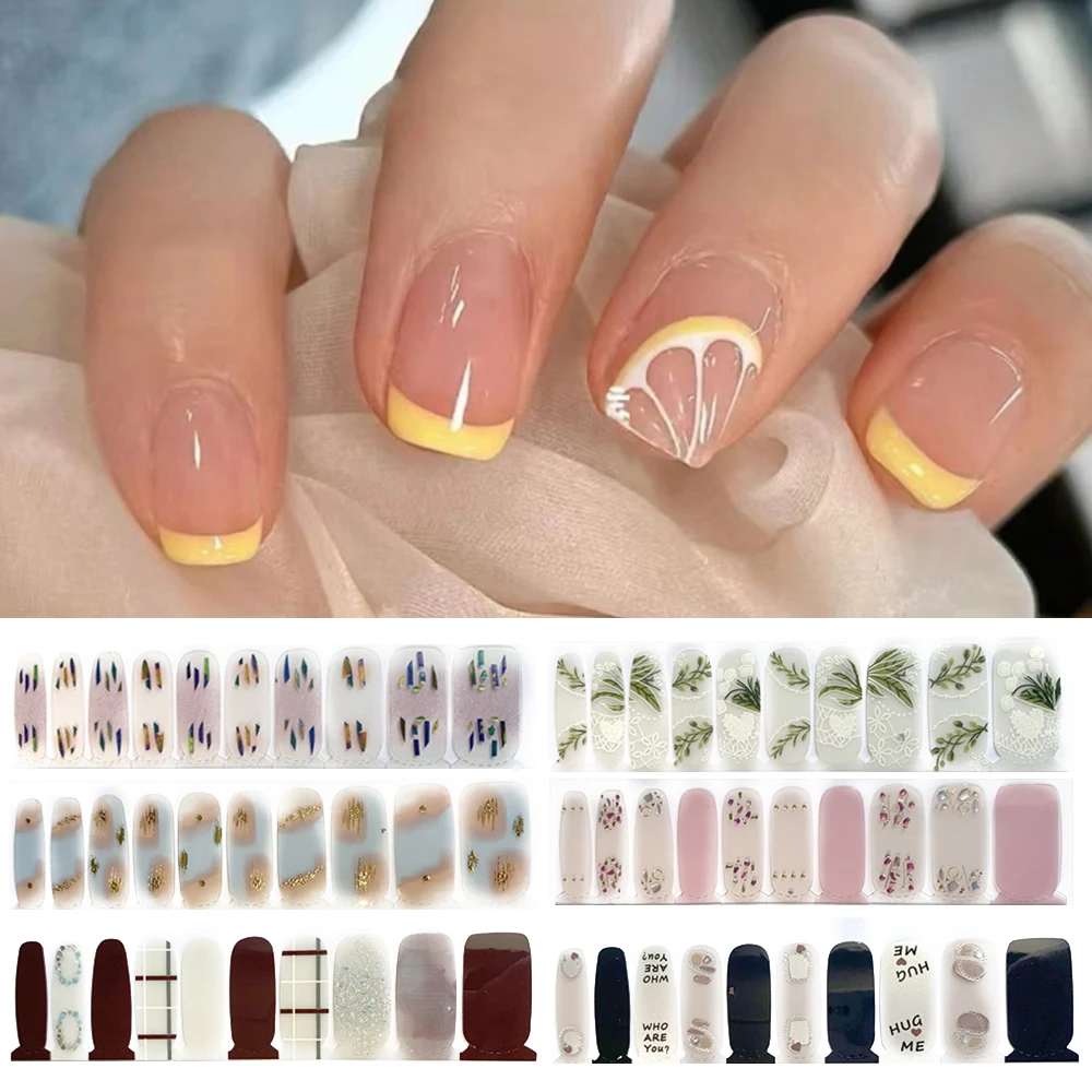 Nail Sticker Full Nail Wraps DIY Manicure Nail Decal 3D Nail Foil Self-adhesive Waterproof Full Cover Nail Art Decoration 1sheet