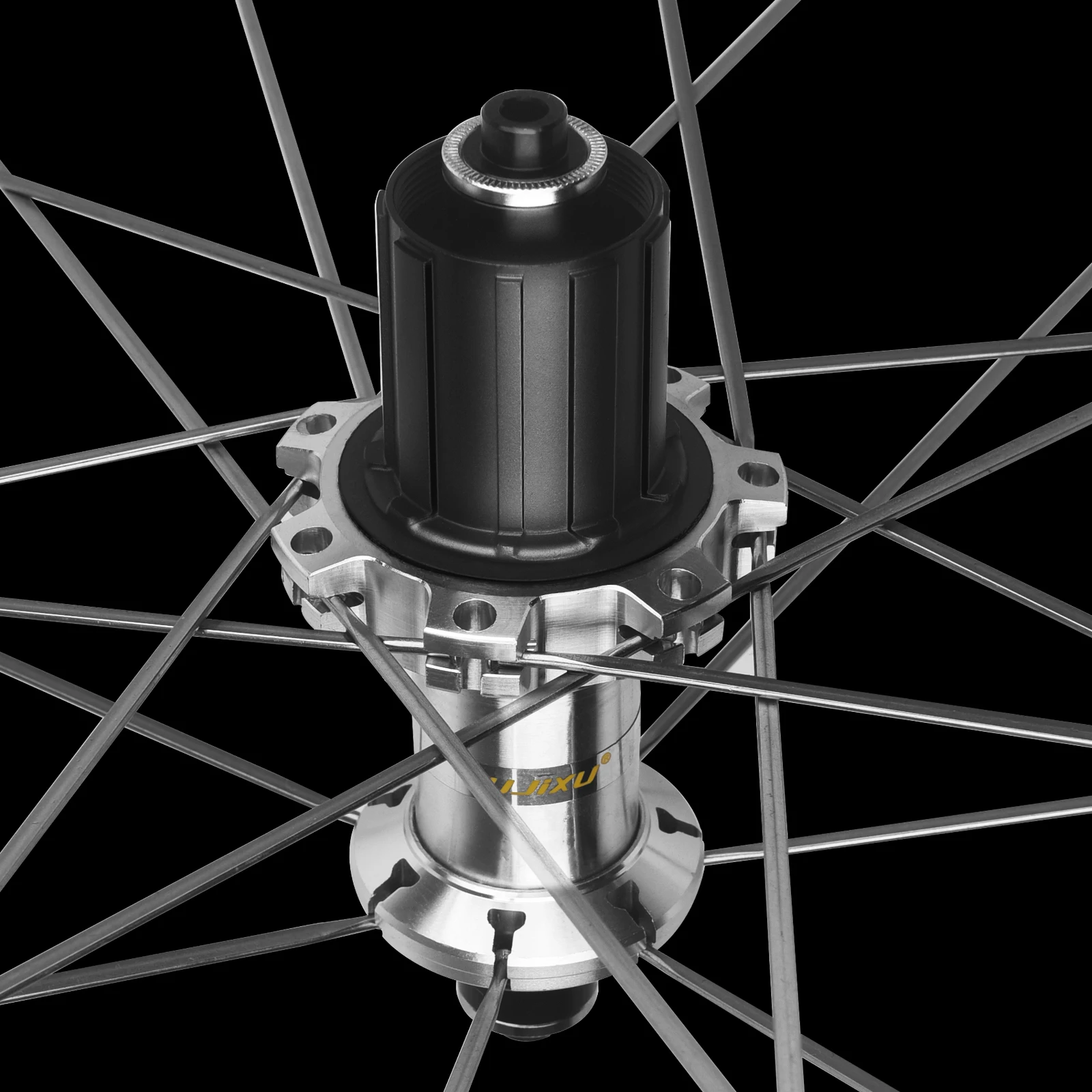 RUJIXU 700C Silberner Fahrrad-Laufradsatzrahmen, Straßenradpaket, V-Cdisc-Bremse, Rückenbremse, gerades festes Getriebe, 700C, 30 mm, 40 mm, 50 mm – Detail 3