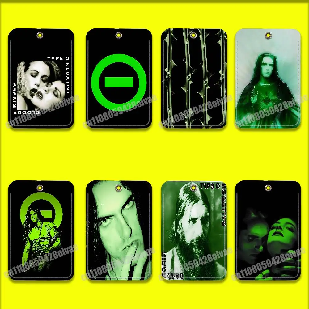 

P-Peter Steele T-Type O Negative Bloody Kisses For ID Clips Credit Bank Subway Card Holder Sleeve Storage Bag Leather Keychain