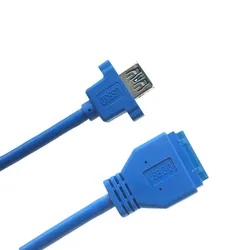 USB 3.0 Front Panel Cable, Motherboard 19/20pin Cable to USB Female Splitter Adapter Extension Connector (50cm)