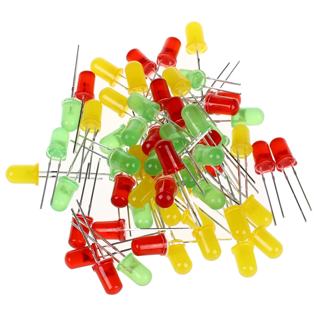 HHTL 60 Pcs 5mm Dia Round Assorted Colors LED Light Emitting Diodes Lamp DC 3V