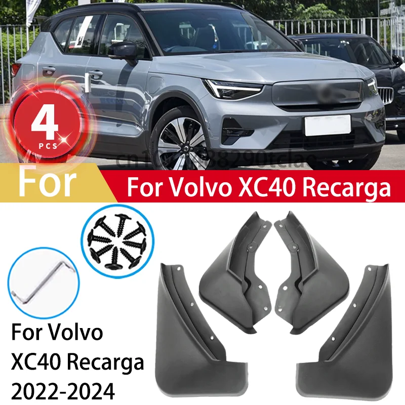 

4PCS Mudguards For Volvo XC40 Recarga 2022 2023 2024 Mud Flaps Fender Cover Flares Splash Guard Cover Exterior Accessories