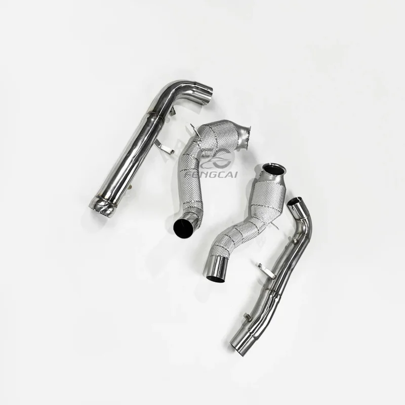 Downpipe exhaust head FOR Mercedes-Benz AMG M178 C190 GT GTC GTS GTR Performance Upgrade with Straight or 200 Cell  Downpipe