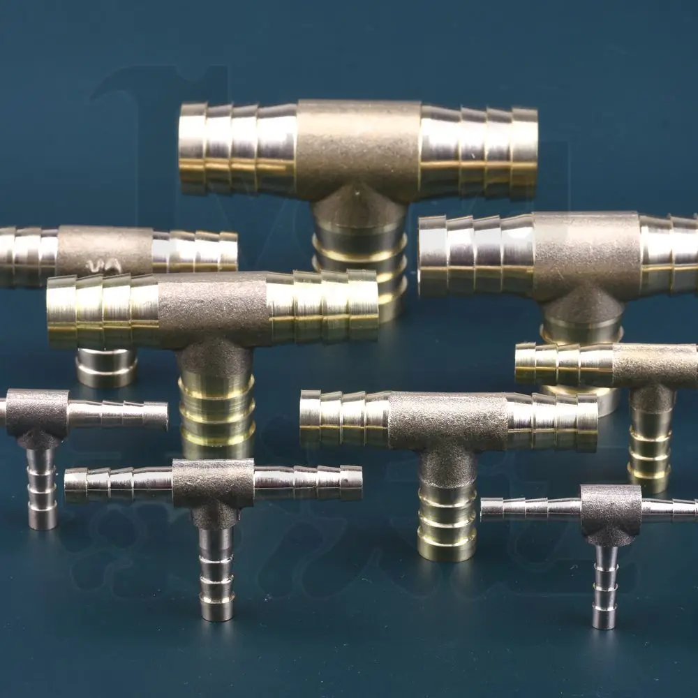 

Brass T - type Hose Fittings with Barb Tail: Durable, Various Sizes from 4 - 25mm, Isometric & Reducing for Stable Connection