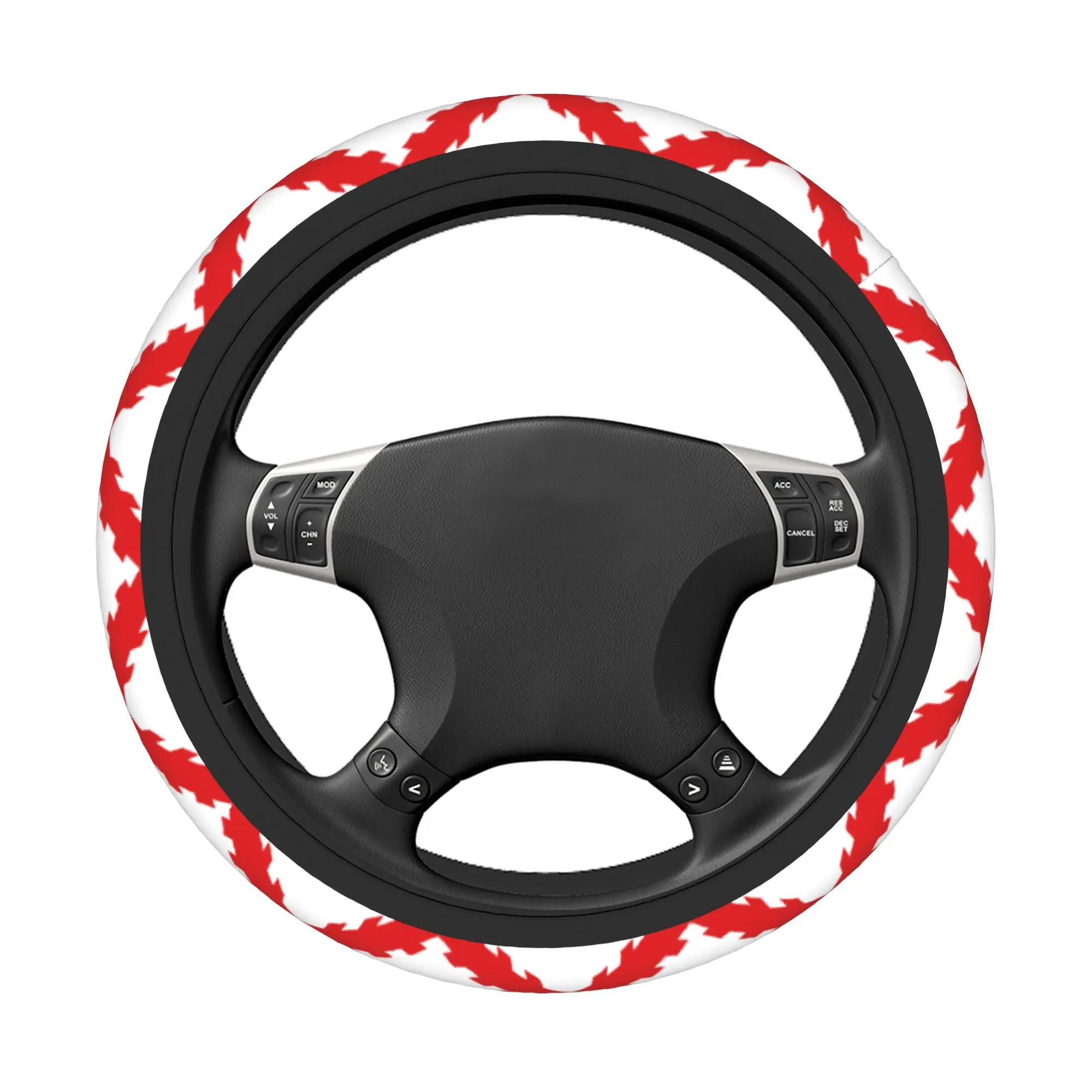 German Burgundy Cross Car Steering Wheel Cover Steering Wheel Protective Cover Colorful Car-styling Car Accessories