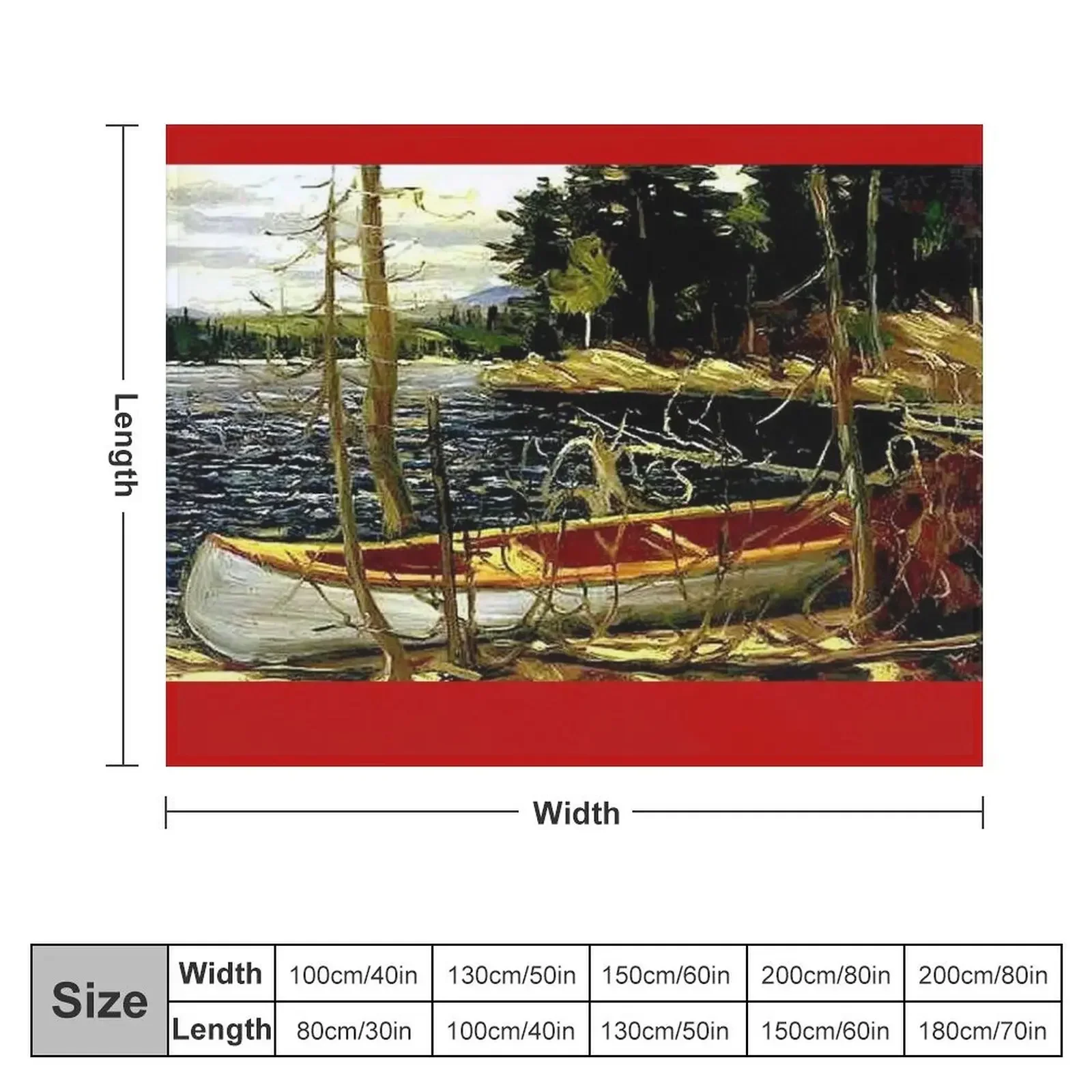 THE CANOE : Vintage 1917 Tom Thomson Algonquin Park Art Print Throw Blanket Sleeping Bag For Sofa Thin Blankets