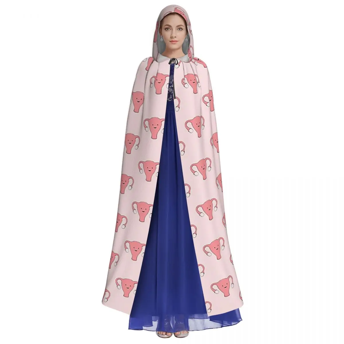 Uterus Series - Happy Womb Day Long Hooded Cloak Witch Medieval Costume Cosplay Cape HalloweenVampire Adult Unisex - view 3