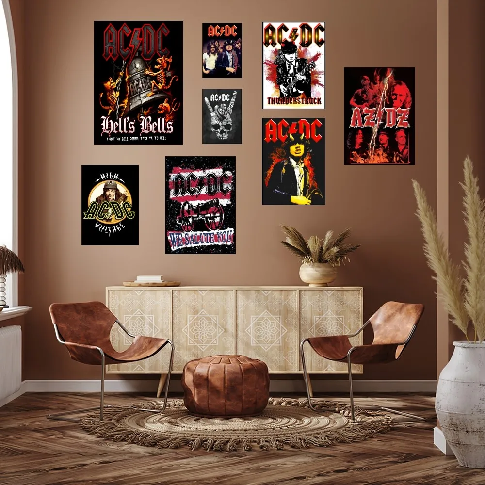 Hot Band A-AC DC Highway to Hell Poster Prints Wall Painting Bedroom Living Room Decoration Office Small