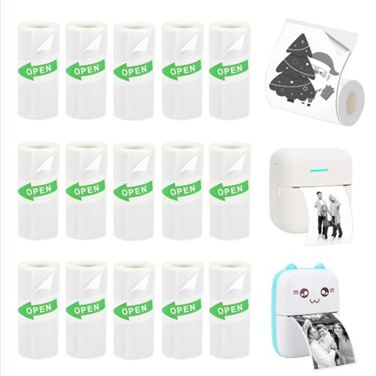 Mini thermal printing paper for mini portable printers,57X25 mm, suitable for a variety of ink-free sticker printers