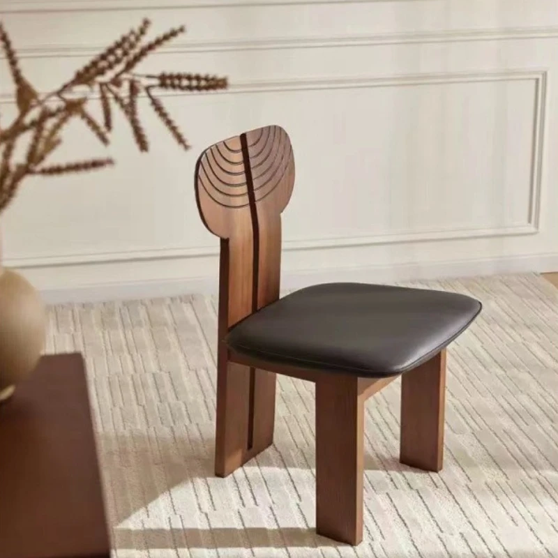 Wooden Mid-century Rest Dining Chairs Living Room Balcony Antique Dining Chairs Minimalist Vintage Home Furniture Muebles