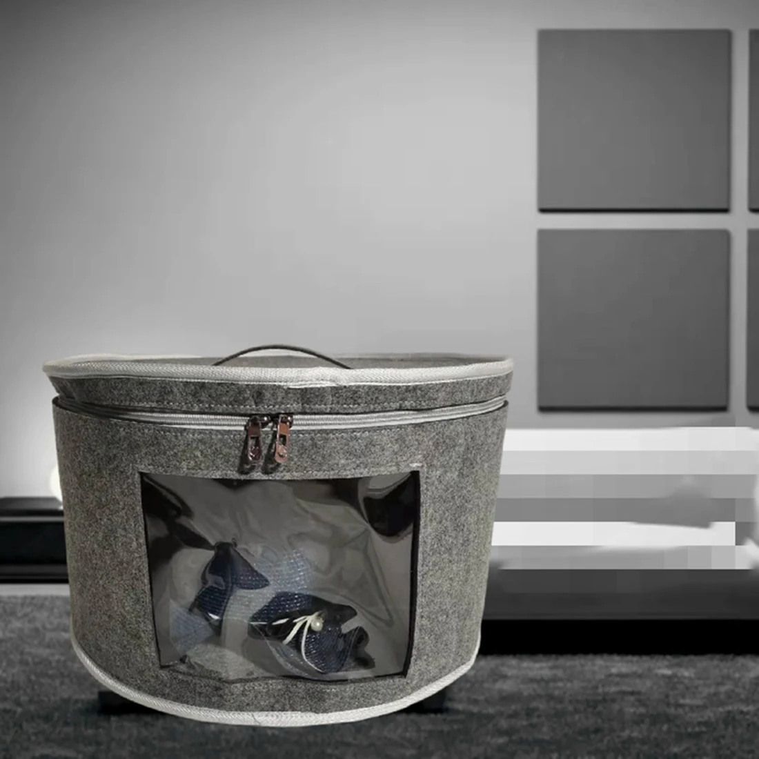 Hat Box Organizer Round Travel Hat Boxes Foldable Hat Storage Bag with Dustproof Lid Large Hat Storage Box Hat Boxes D