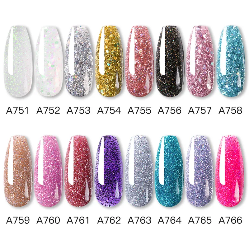 ROSALIND Glitter Poly Nail Gel Extension 15ml Gel Polish Alles voor manicure Poly Builder Nagelgel Semi-permanente Soak Off Nail Art