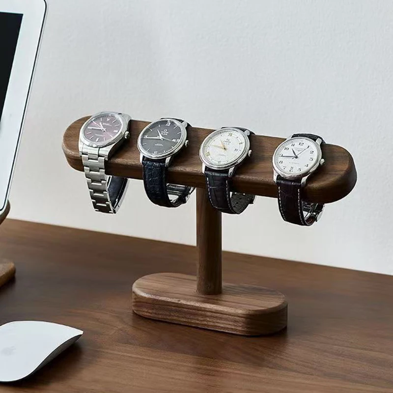 Luxury Rectangular Solid Wood Jewelry Display Stand Recycled Material Multifunctional Storage for Watch Bracelet Necklace
