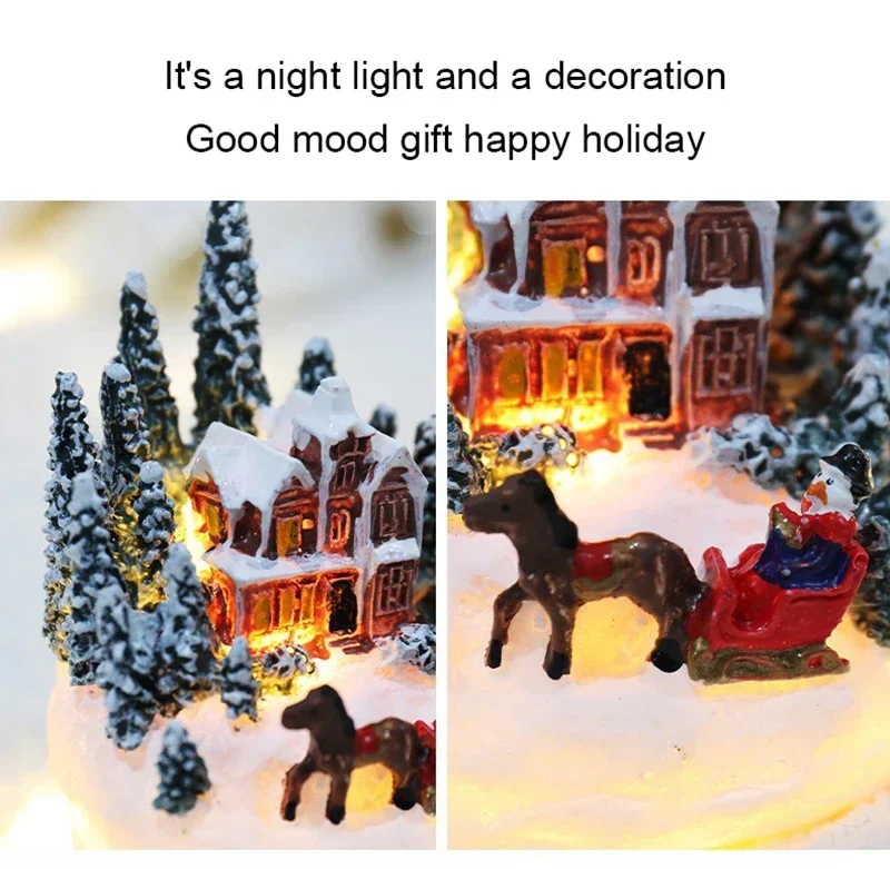 Christmas Decorations LED Night Lights Luminous Landscape House Children's Gift Christmas New Year Ornaments Festival Lighting