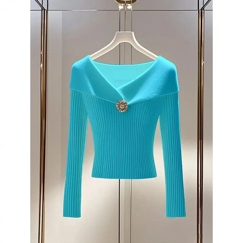 

2025New Autumn Fashion Pullover Sweater Women Clothing Ladies Casual Knitted Sweater All-Match Bottoming Shirt Jumper Female Top