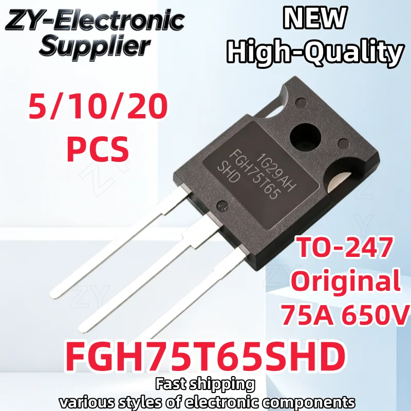 【5/20PCS】Original TO-247 FGH75T65SHD FGH75T65 75A 650V IGBT High-power transistor Best Quality In Stock