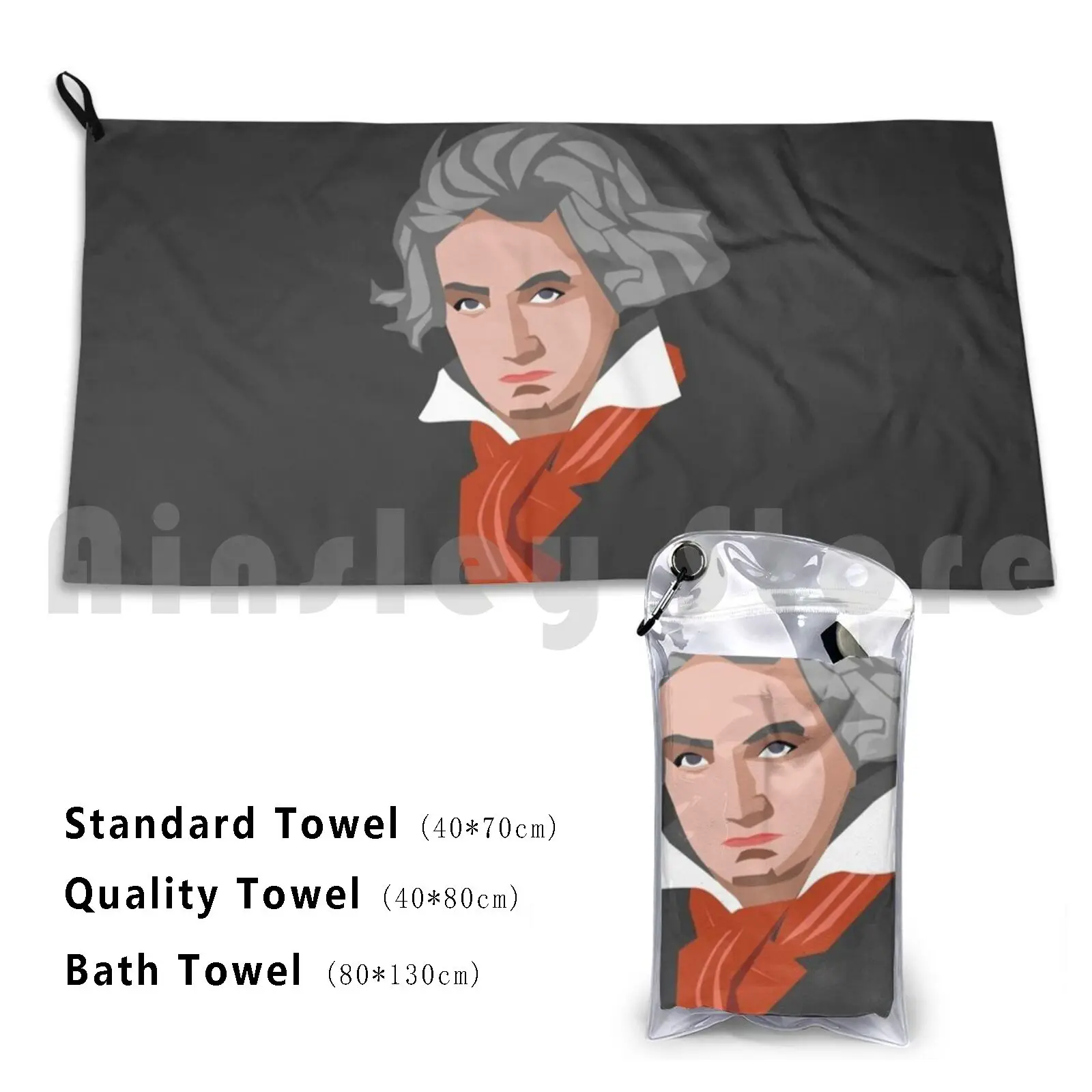 Ludwig Bath Towel Beach Cushion Beethoven Portrait 1803 Van