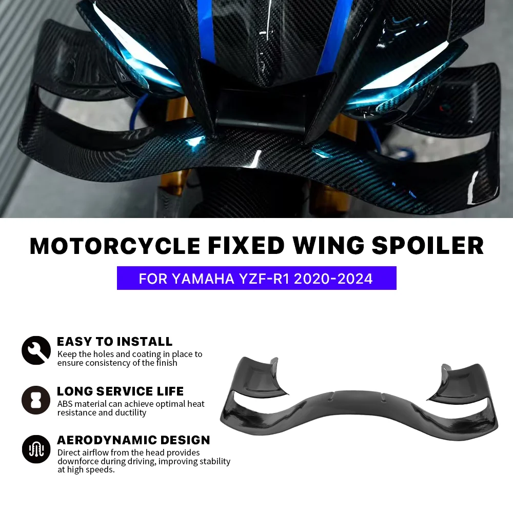 NEW Spoiler Wing Motorcycle For Yamaha YZF R1 R1M 2020 2021 2022 2023 2024 GP Wing YZF-R1 Fairing Fixed Wing ABS Custom Color