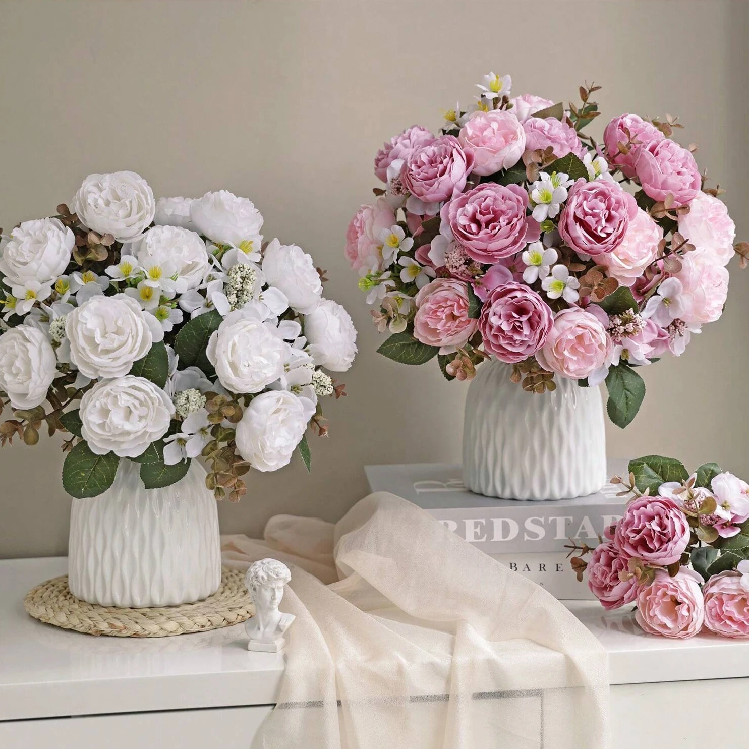 

Artificial Flowers Silk Peony Home Room Wedding Bridal Bouquet Decora Valentine Brooch Outdoor Garden Yard DIY Gifts Box Props