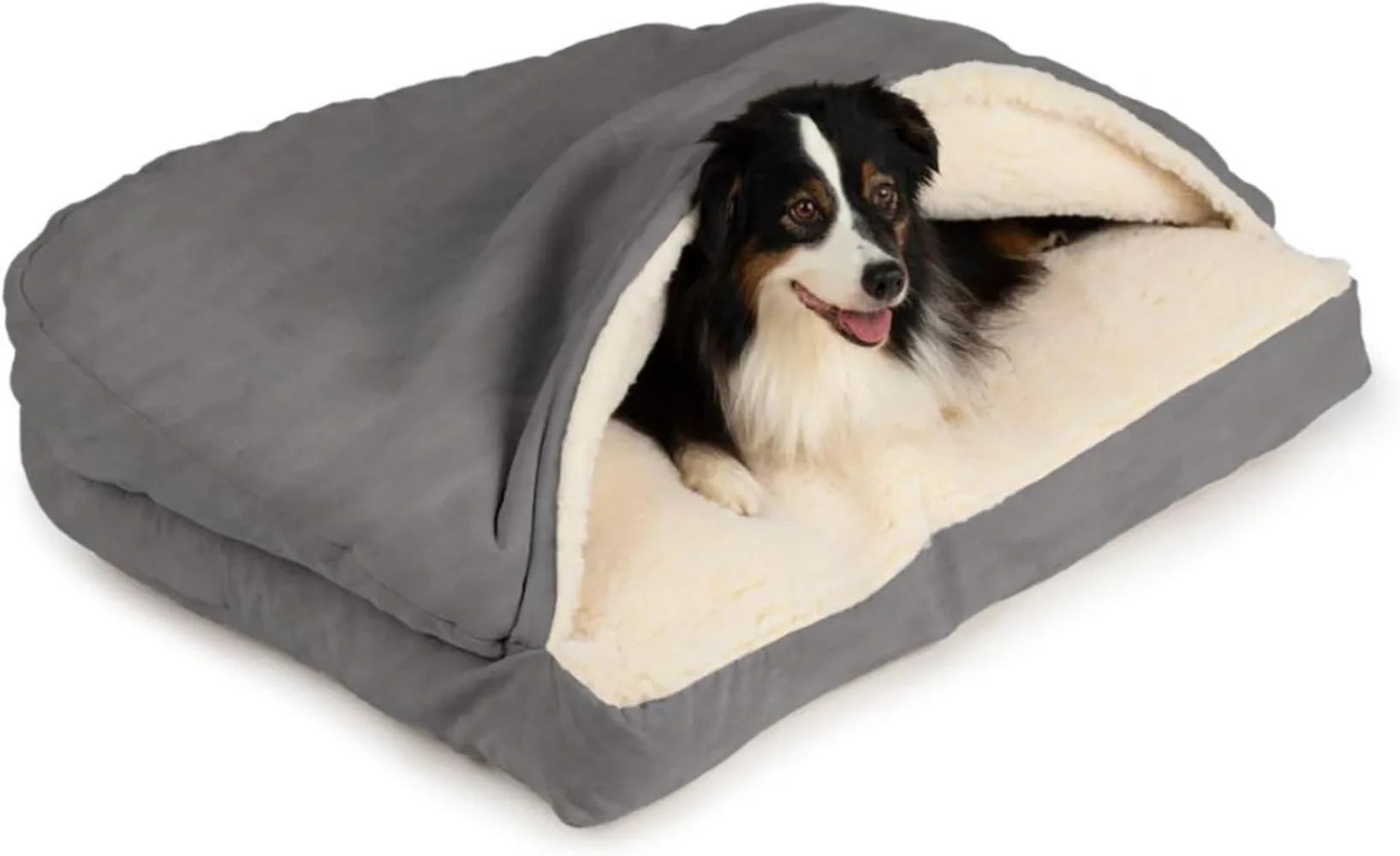 Snoozer Pet Products Rectangle Cozy Cave Dog Bed, Medium, Heather