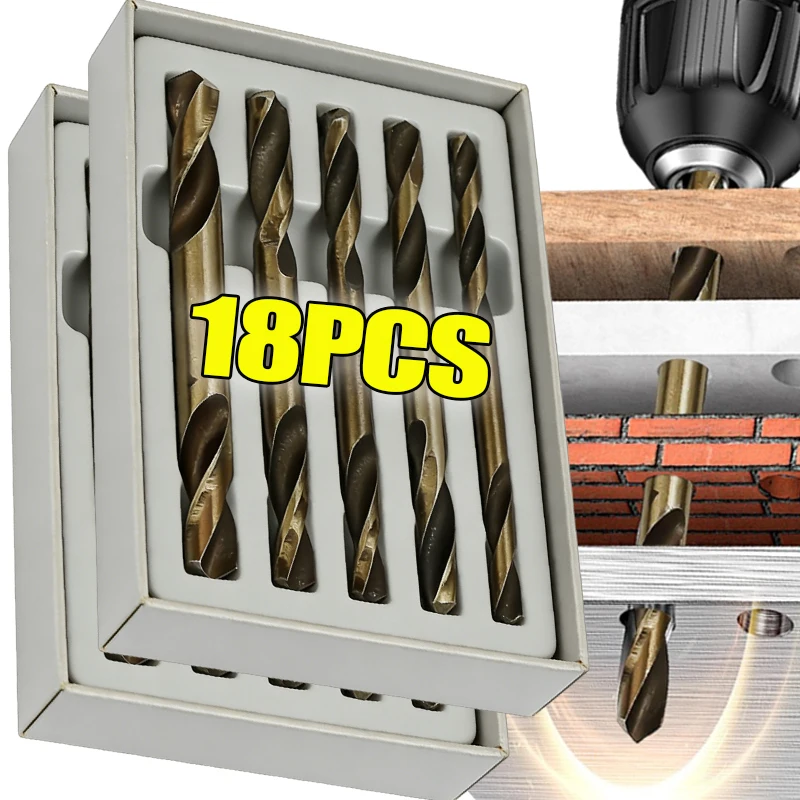 

6/18x Double Ended Twists Drill Set High Hardness Rotary Drilling Hole Bit Precise Positioning Repair Impact Drill Hardware Tool