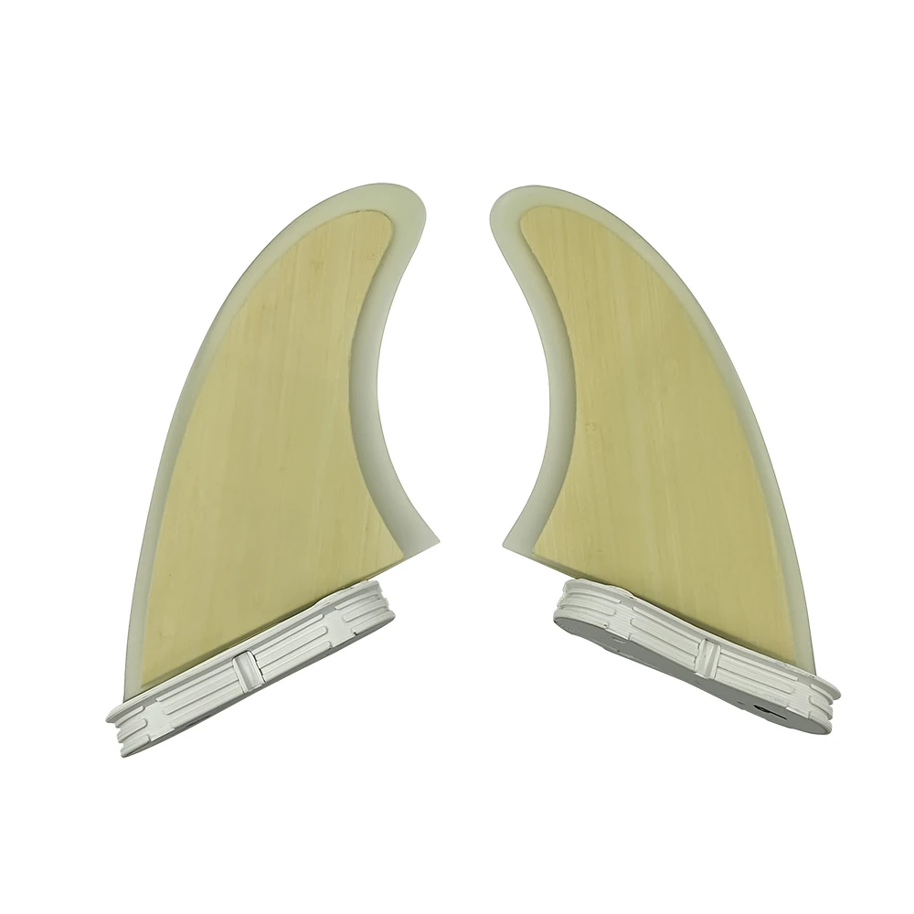 Surfboard Bamboo Material Fin UPSURF FCS 2 Fin Surf Fins 2pcs per Set Keel Fin Double Tabs 2 Twin Fin Sup Board Accessories