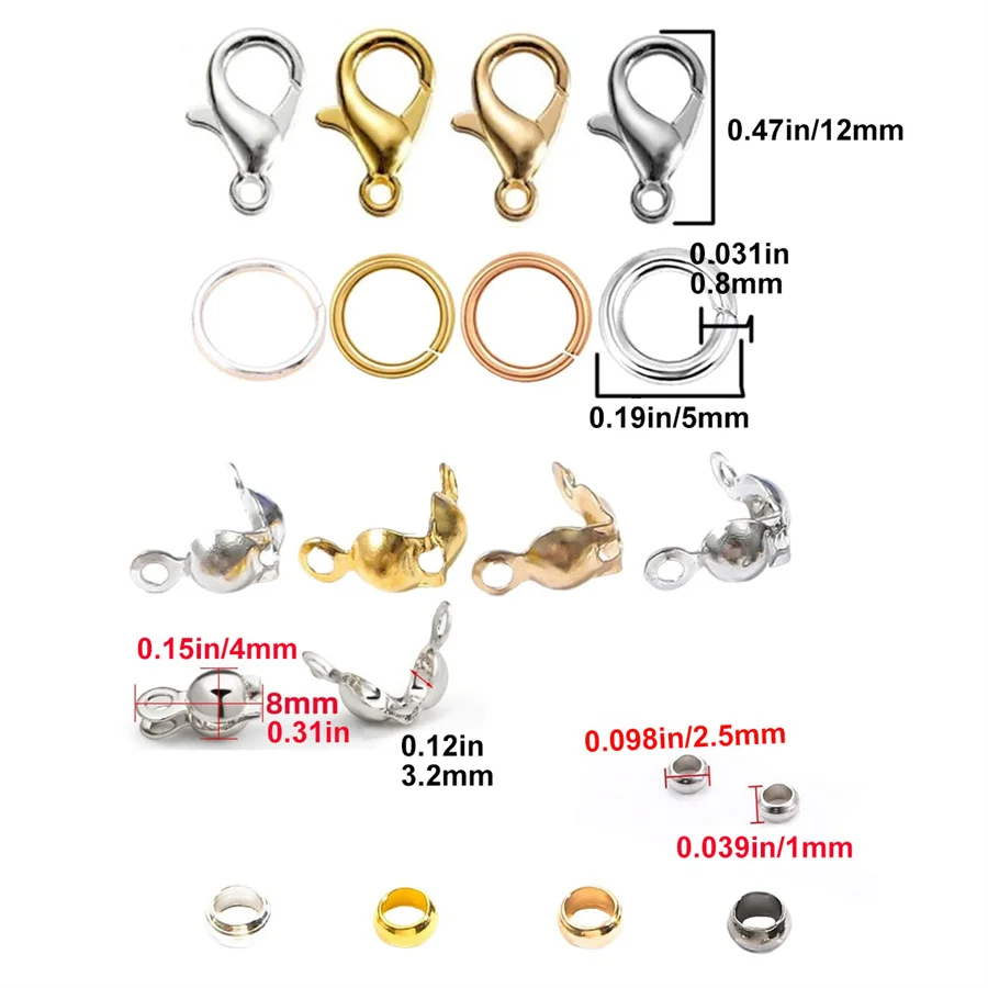 Golden Color  Jewelry Making Materials Box Lobster Clasp Open jump rings Set For Handmade Findings DIY Bracelets Accessories